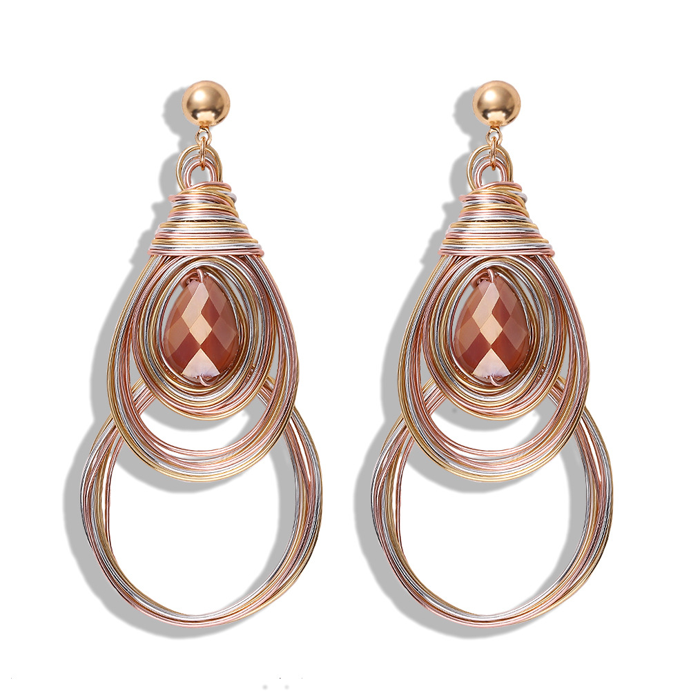 New Alloy Resin Geometric Earrings Women&#39;s Earrings Wholesale display picture 2