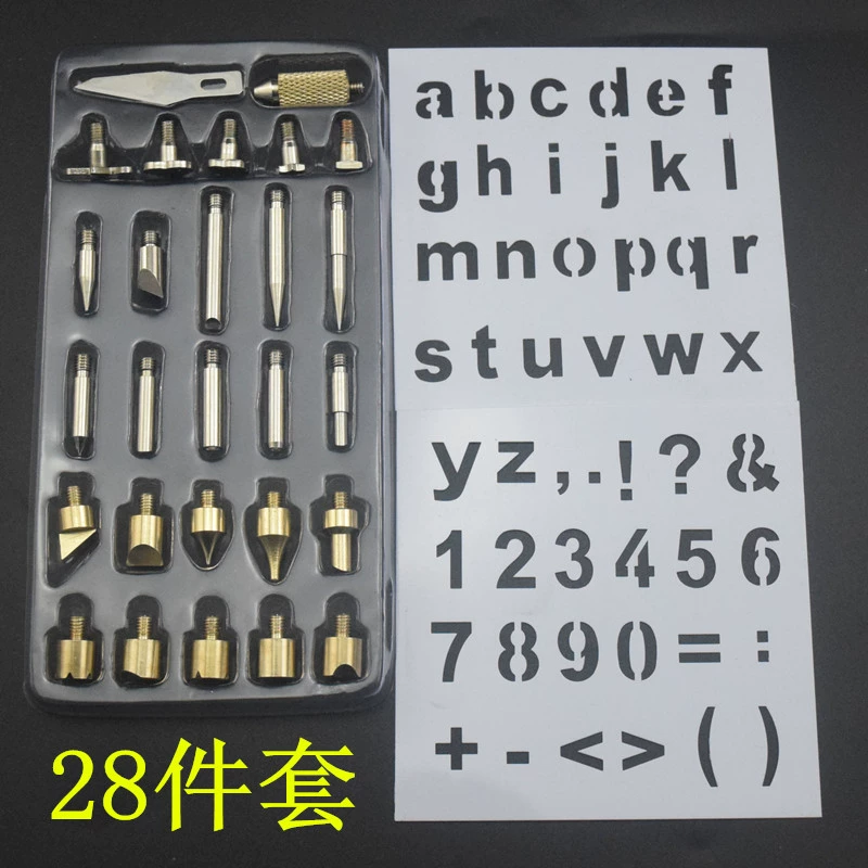 Carved set, brush, 28 pieces