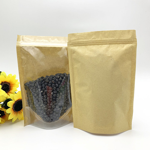 Manufacturer's kraft paper bag, self-sealing bag, food packaging bag, tea sealing bag, dog food packaging bag 