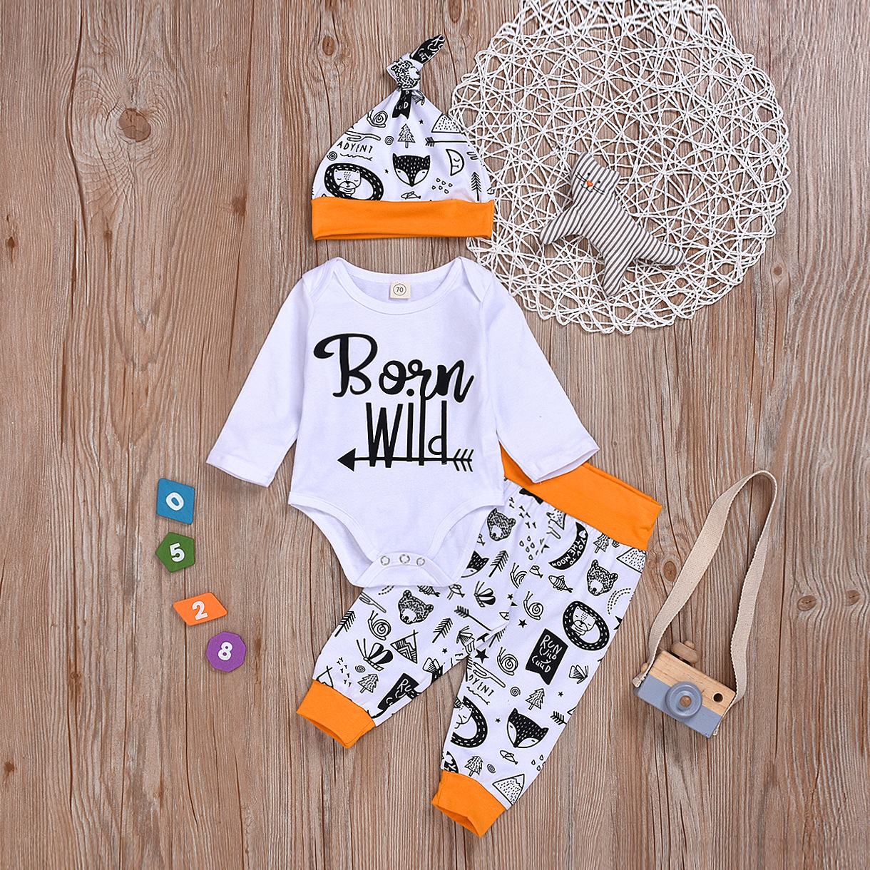 The New Three-piece Animal Print Children&#39;s Clothing Wholesale display picture 2