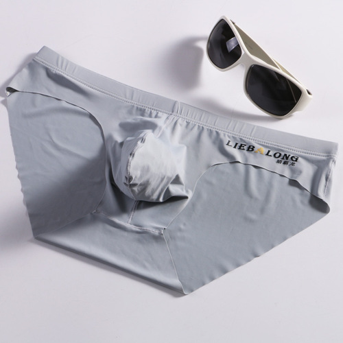 Hunter Tyrannosaurus new men's underwear ice silk briefs men's thin slightly see-through edgeless U-convex low-waist sexy underwear for men