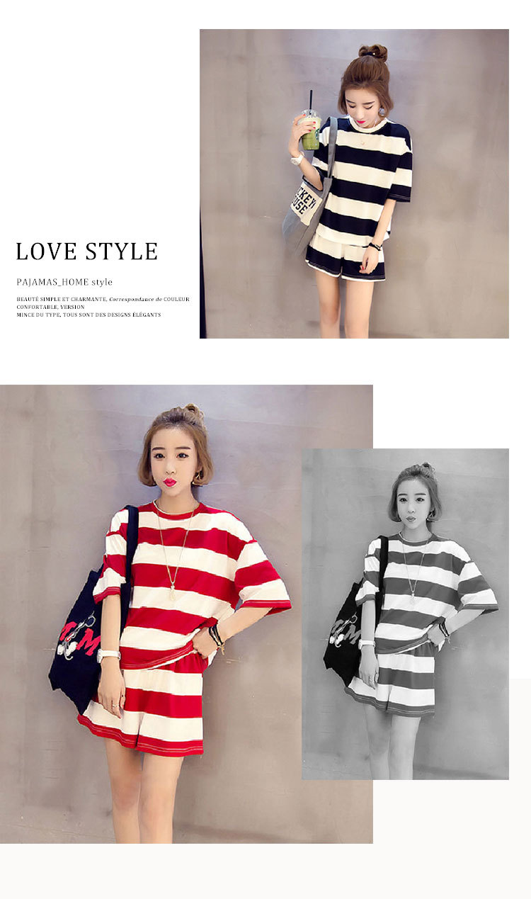 ＳＢＭ大条纹短袖套装_05