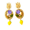 Design square retro earrings from pearl, European style, internet celebrity