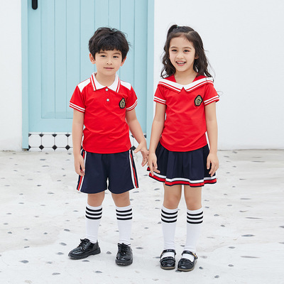 2019 new pattern kindergarten Park service Summer wear British style Child Class clothes suit Primary and secondary school students perform Uniform models