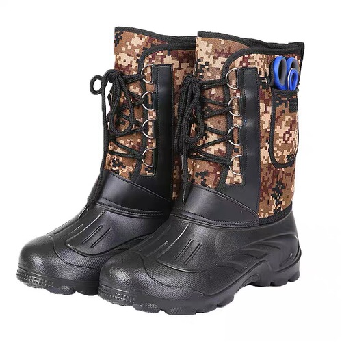 Snow boots for men in winter, warm and waterproof cotton shoes, non-slip fishing shoes, winter fishing boots, sea fishing boots, ice fishing shoes, rock fishing shoes and boots