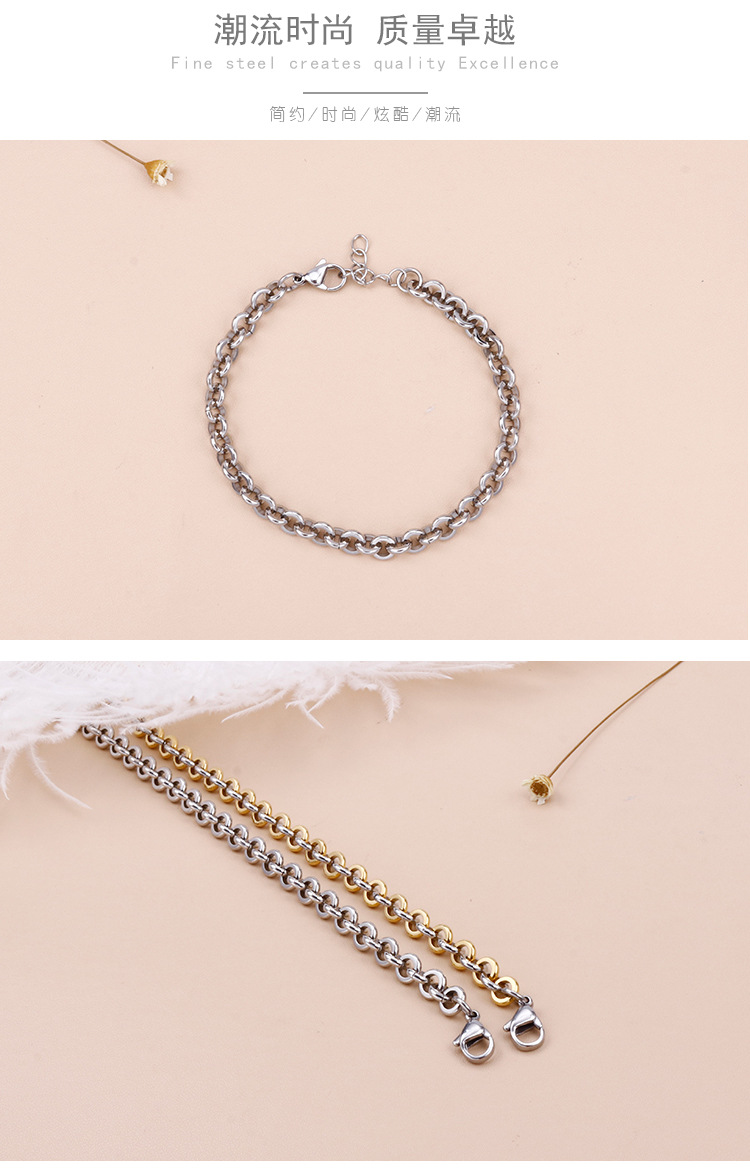 304 Stainless Steel Material Geometric Pattern PVD Coated 18K Gold Plated Geometric Titanium Steel Korean Style Waterproof Non Tarnish Bracelets