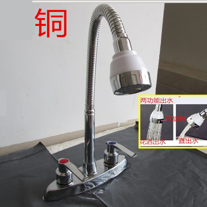 Double Handle Double Hole Copper Basin Sitting Hot and Cold Universal Faucet Washbasin Faucet Kitchen Special Price Free Shipping