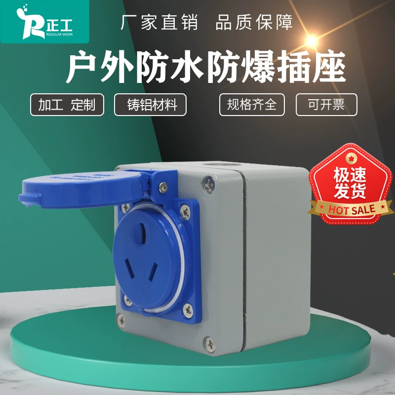 Zhengong 80*75*60 мм новый национальный стандарт наружного литого алюминия Взрывозащищенная розетка 16A-250V три отверстия одно герметичное гнездо