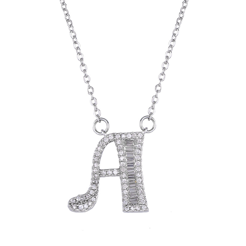 Last name alphabet pendant 26 English letters AZ adjustable necklace women