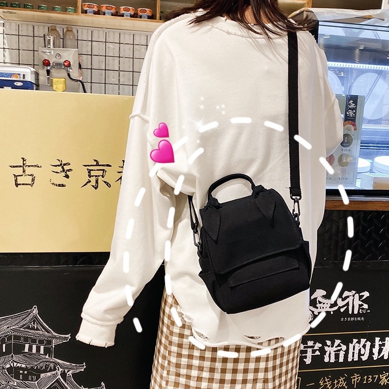 Koreanische Version Von Ulzzang, Altmodisch, Einfach Und Vielseitig, Einfarbige Mädchen-umhängetasche Aus Segeltuch, Japanische Harajuku-studenten Tasche display picture 23