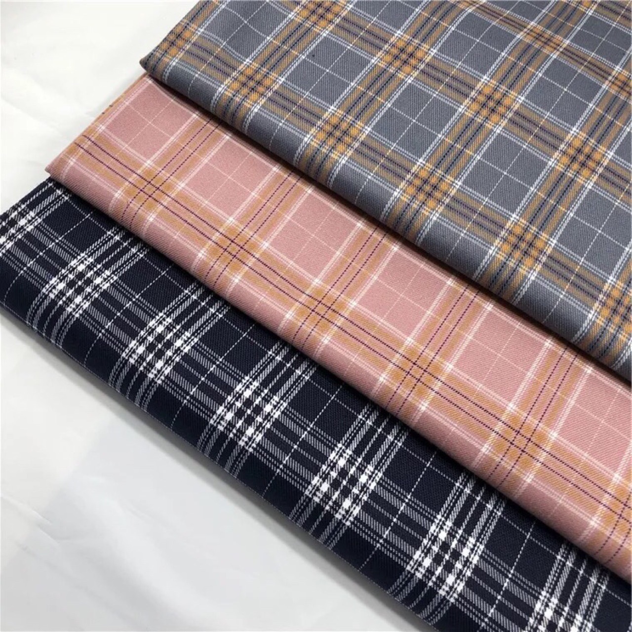 JK制服裙面料 连衣裙 校服 园服 西装裤装布料 涤纶色织格子布