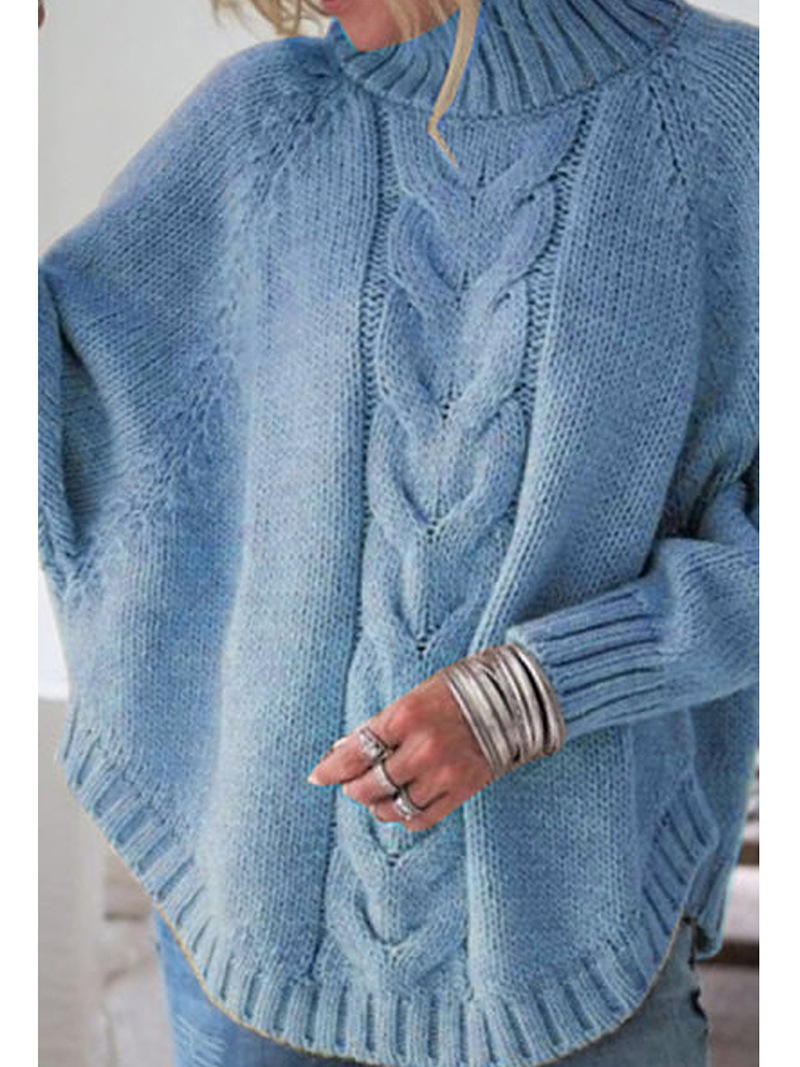 suéter de punto de manga murciélago suelto para mujer NSYF1067