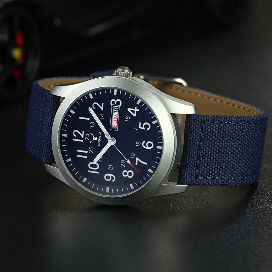Relógio de quartzo masculino estilo militar clássico nylon_voghion.com