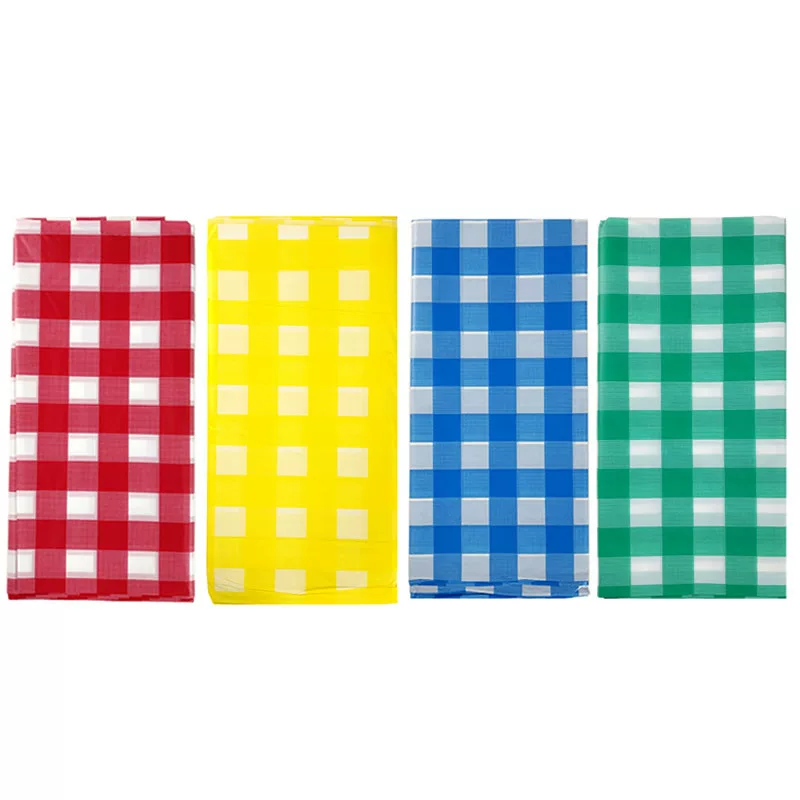 Disposable desktop cloth thick red, yellow, blue and green grid rectangular party party party wedding wedding celebration