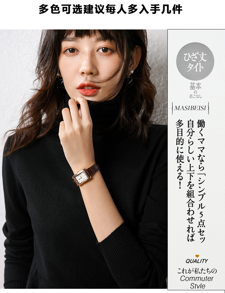 秋冬跨境 2020新款韩版堆堆领套头针织衫内搭打底衫ins潮女式毛衣 pic 22