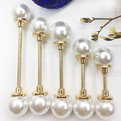 韓版兩頭珍珠一字扣 毛衣螺絲扣 兩頭珍珠 呢大衣裝飾螺紋扣