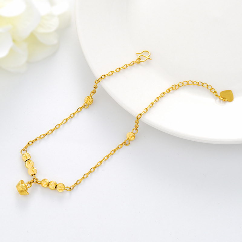 Fábrica directa transfronteriza lingote de oro playa tobillera verano vintage cuentas tobillera de mujer al por mayor