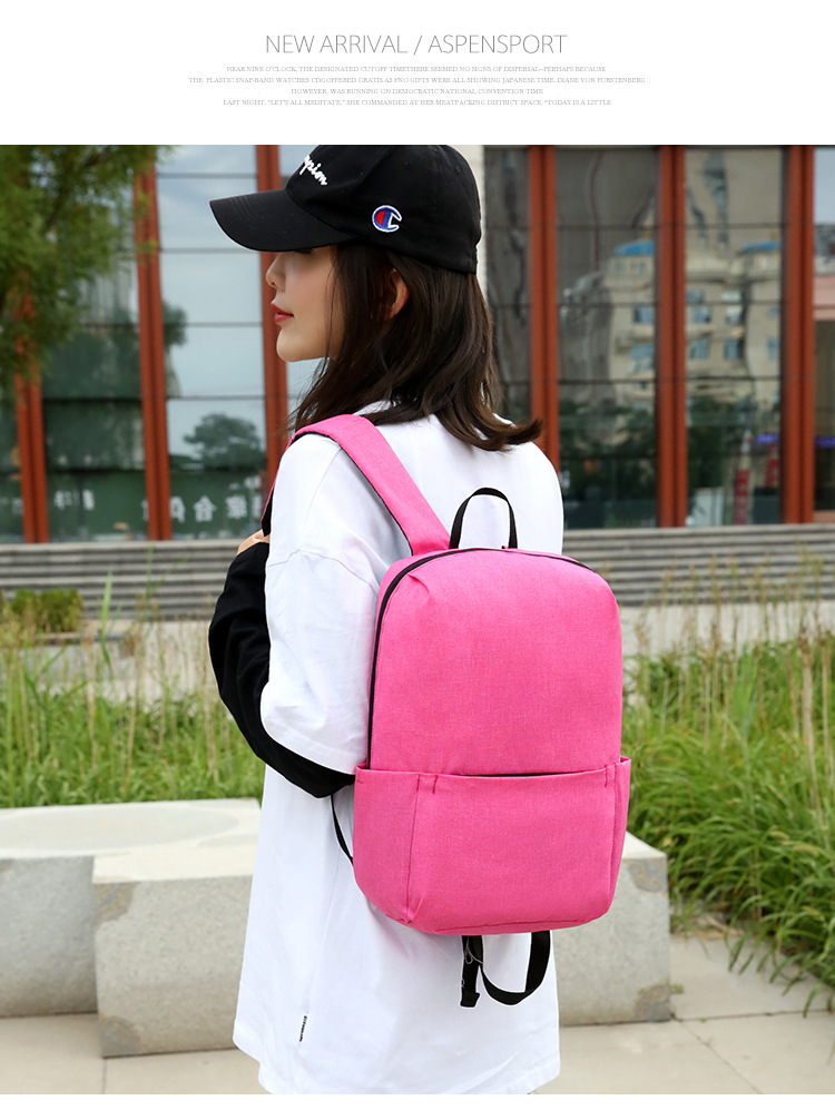 Unisex Small Oxford Cloth Solid Color Fashion Square Zipper Functional Backpack display picture 1