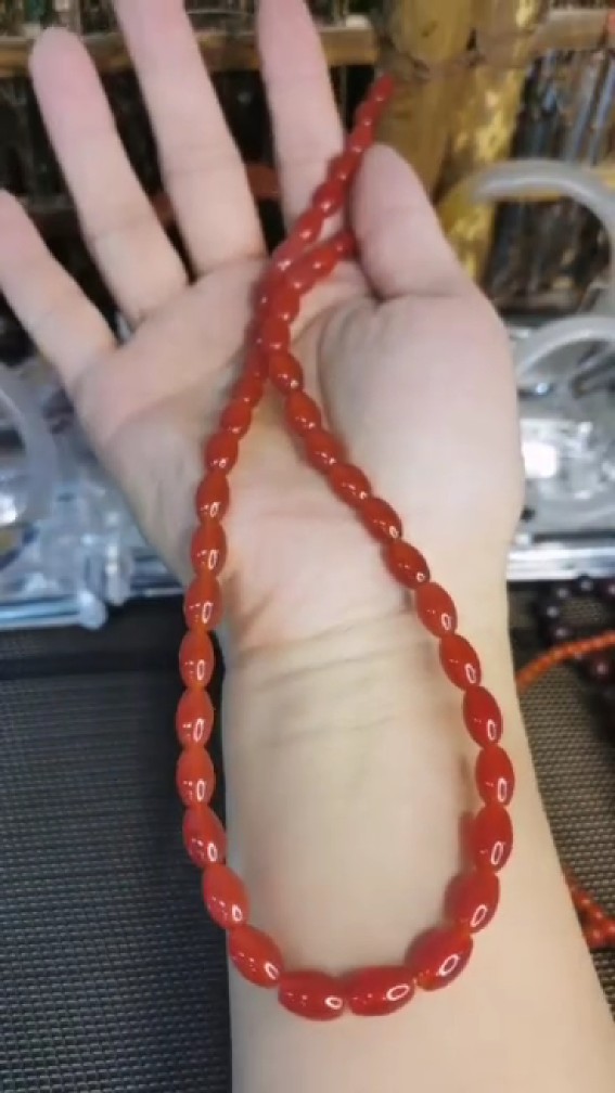 新疆純天然瑪瑙米珠5*7mm