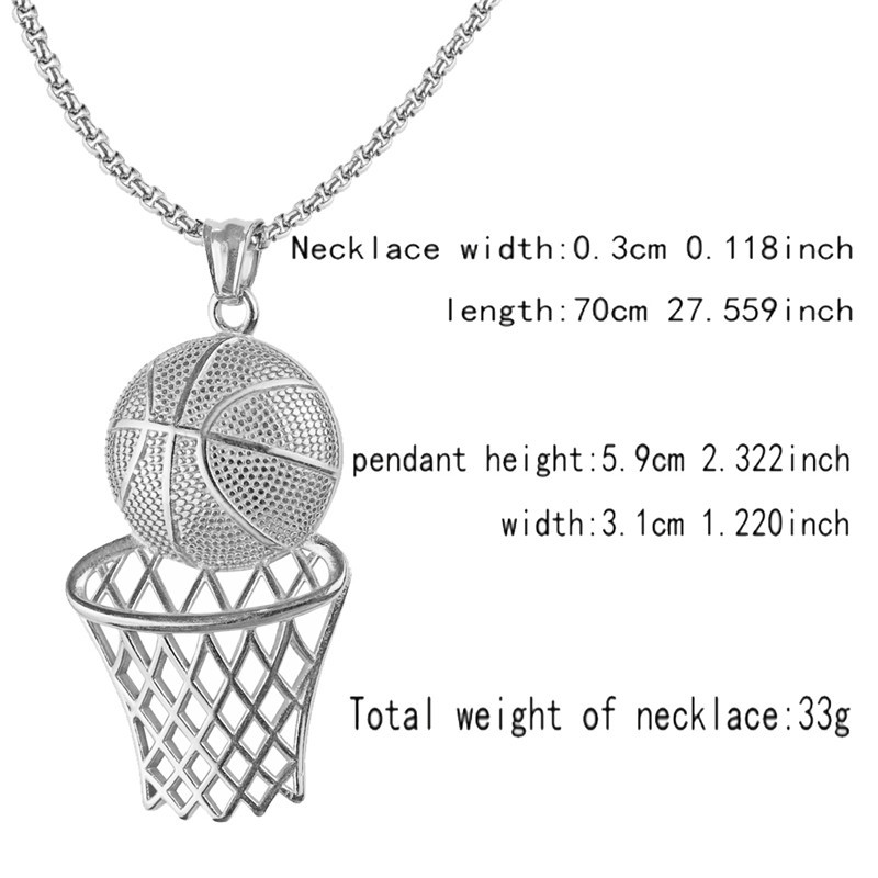 fashion creative solid color Basketball box titanium steel necklace wholesale nihaojewelry