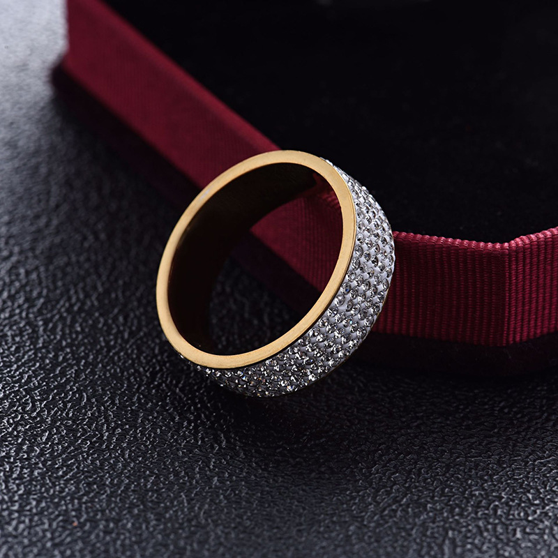 8g Weight Gold Plated Plating Material Artificial Gemstones Inlay Material Rings Classification Modern Style Rhombus Stainless Steel Gold Plated Artificial Gemstones Rings In Bulk