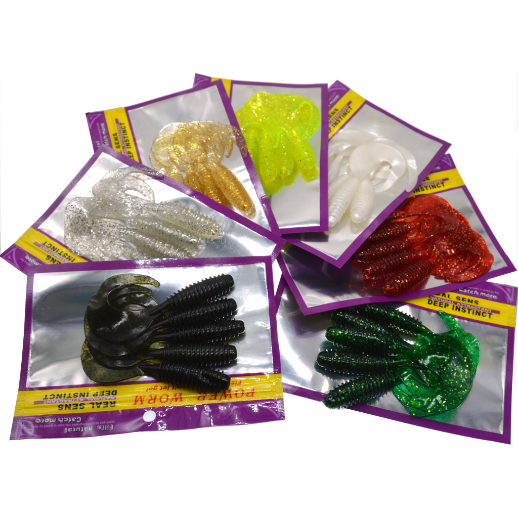 7 Colors Soft Grubs Fishing Lures Soft Baits Fresh Water Bass Swimbait Tackle Gear