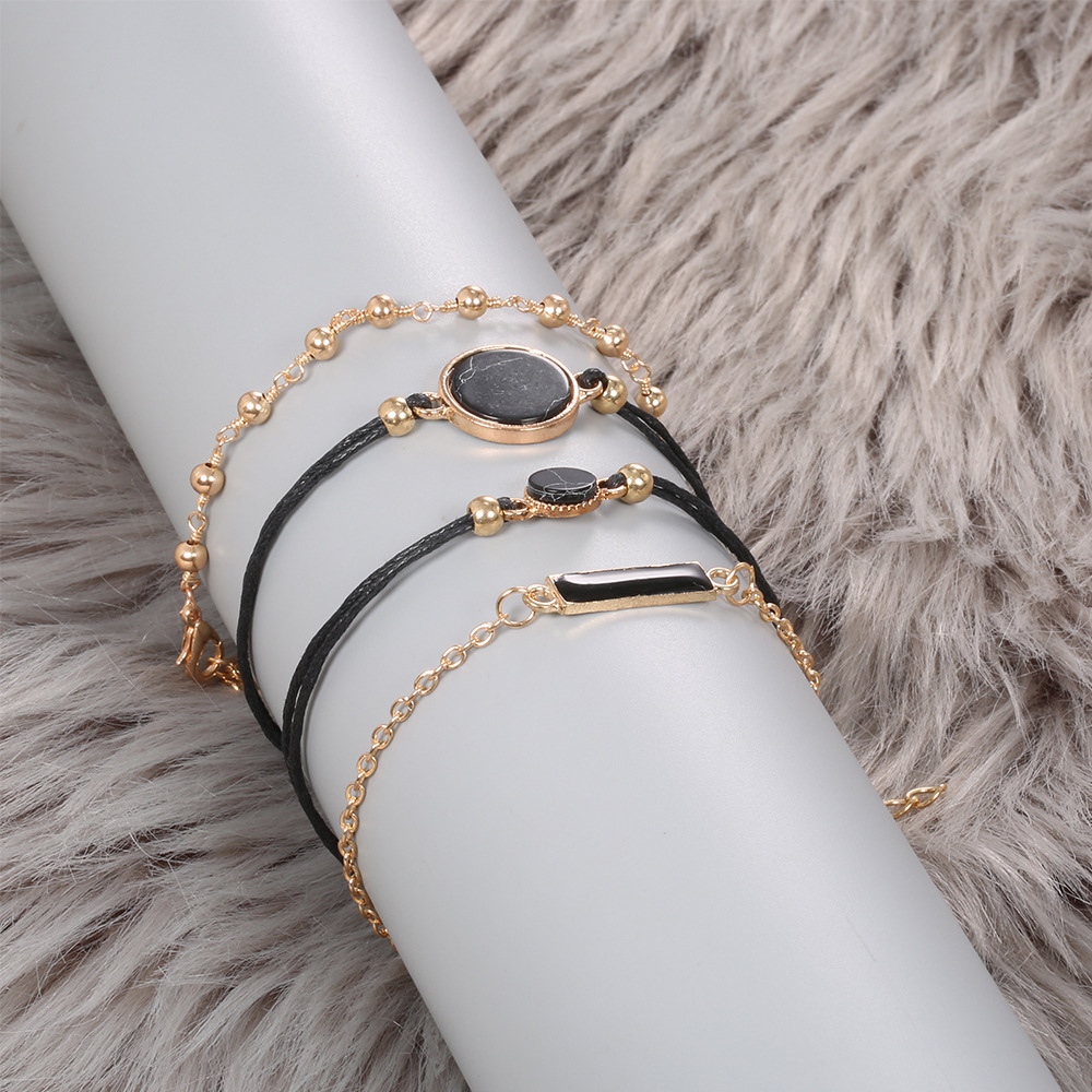 Heart Shape Pattern Unisex Gender 1 Set Fashion Heart Shape Alloy Plating Unisex Bracelets