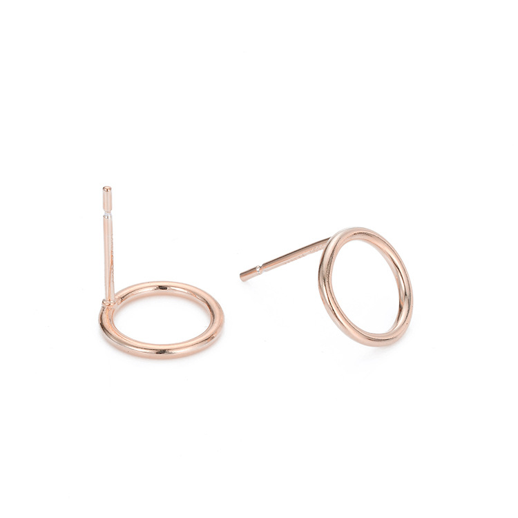 Simple Fashion Hollow Round 316l Stainless Steel Gold-plated Earrings display picture 5