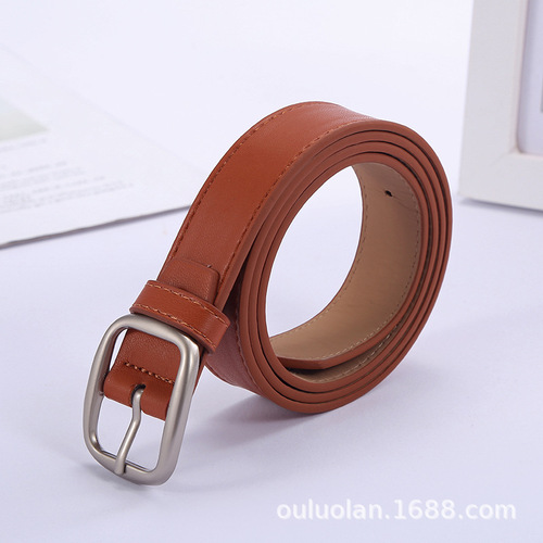  New Women's Belt Korean Style Simple Retro Square Pin Buckle Belt Female Student Youth With Jeans Belt