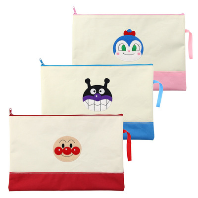 Anpanman file pocket Pencil bag oxford zipper a4 waterproof Stationery bags student High-capacity portable Storage bag