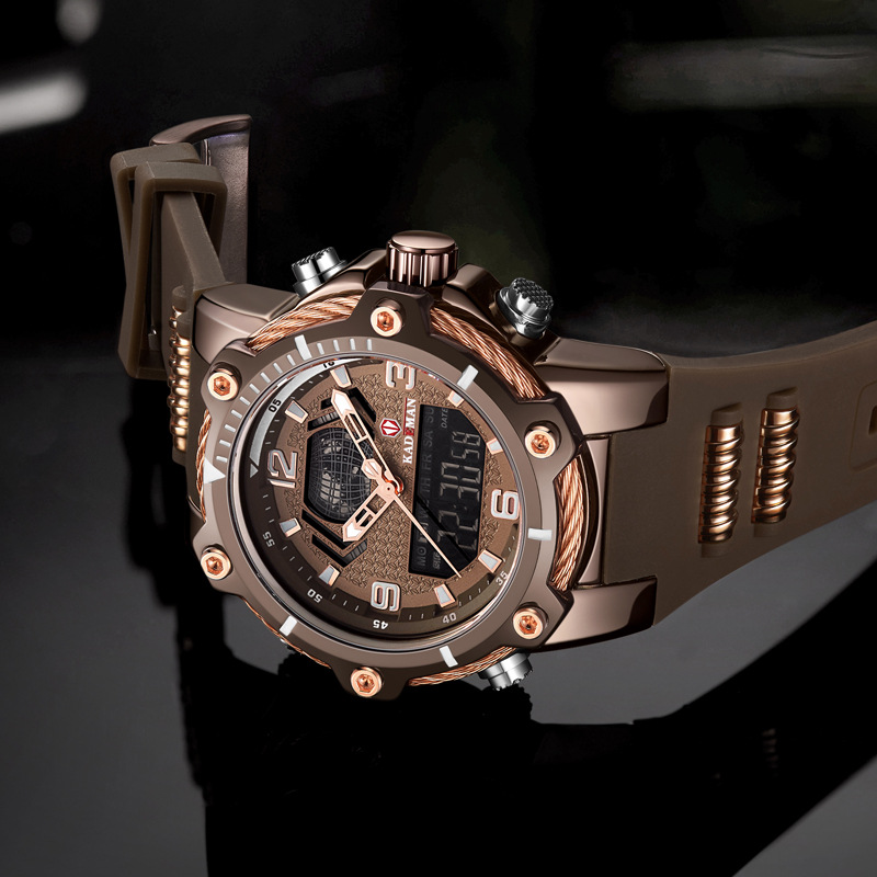 KADEMAN cardeman K9055G nuevos hombres reloj despertador calendario multifunción deportes impermeable cinta reloj