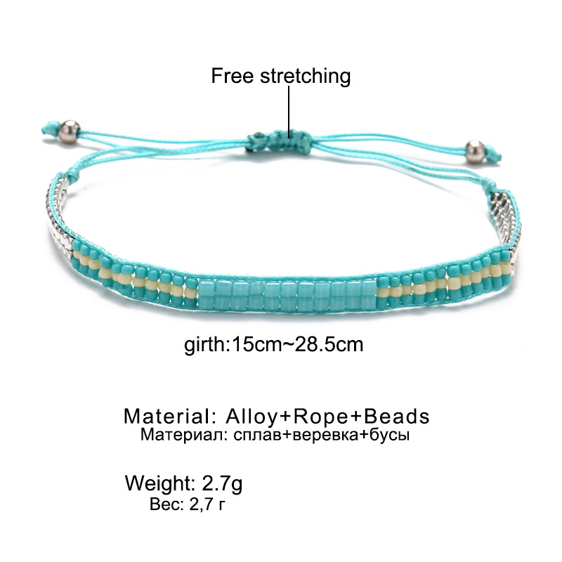 Bohemian Geometric Beaded Alloy Rope Braid Unisex Bracelets display picture 2