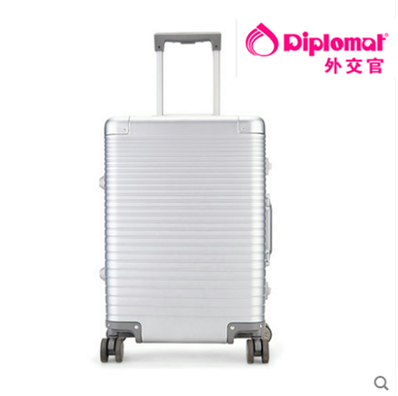 Diplomat Selling Aluminum-magnesium alloy Draw bar box 20 inch TSA Password lock Boarding case Universal wheel trunk