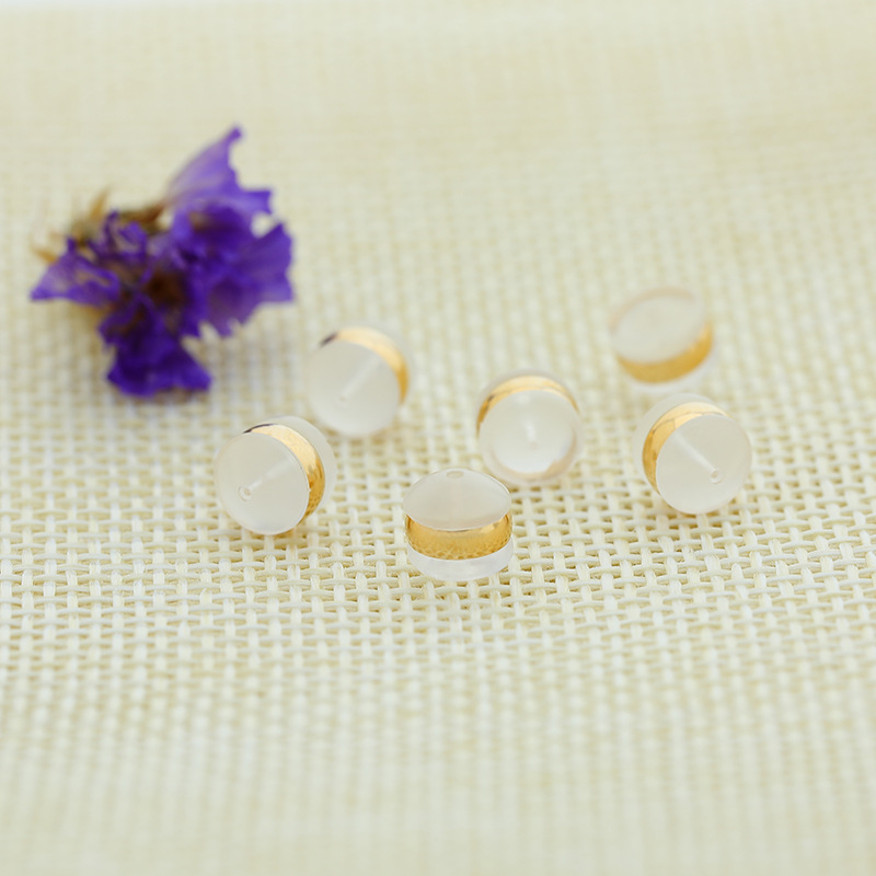 Korean earrings, sessilic silica gel transparent ear block stainless steel ring non-slip high-grade resin earrings ear cap wholesale