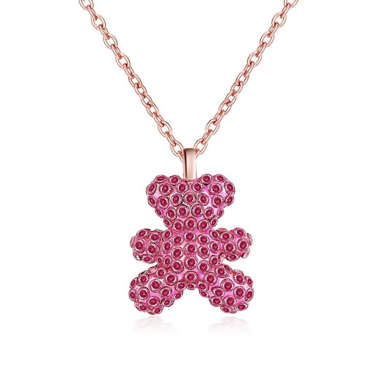 Fashion Bear Alloy Plating Inlay Artificial Diamond Womenu0027S Pendant Necklace 1 Piece