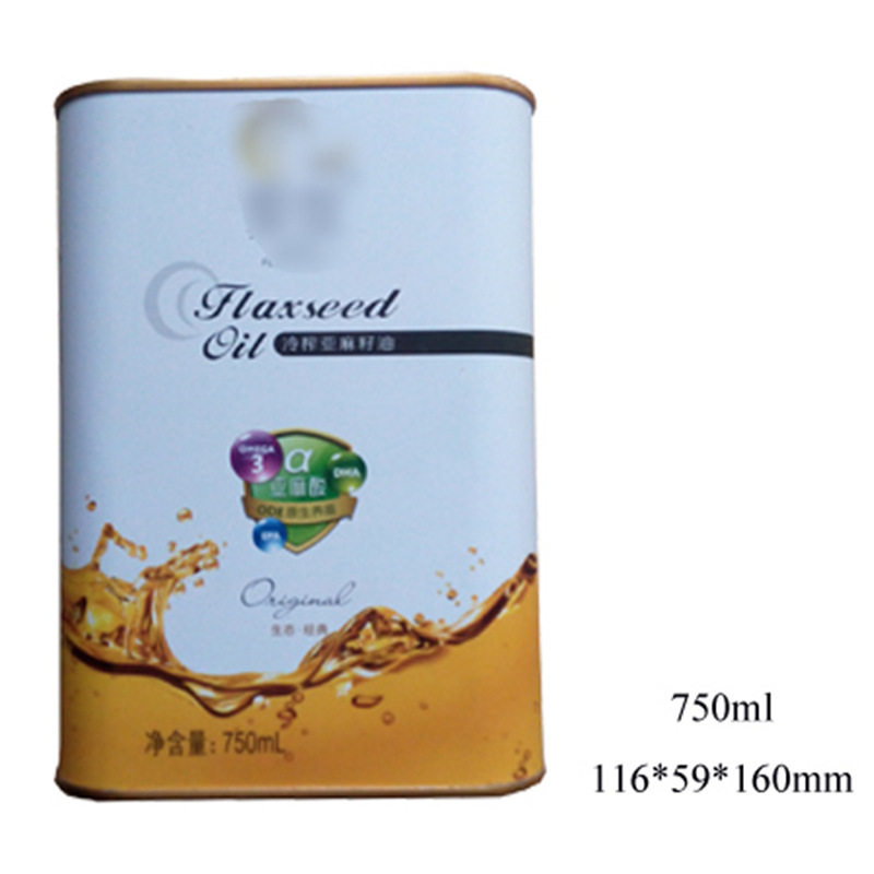 750ml花生油金属罐定制 食品级调和油罐马口铁金属包装罐定做