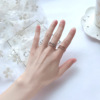 Trend ring, crystal, South Korean goods, accessory, micro incrustation