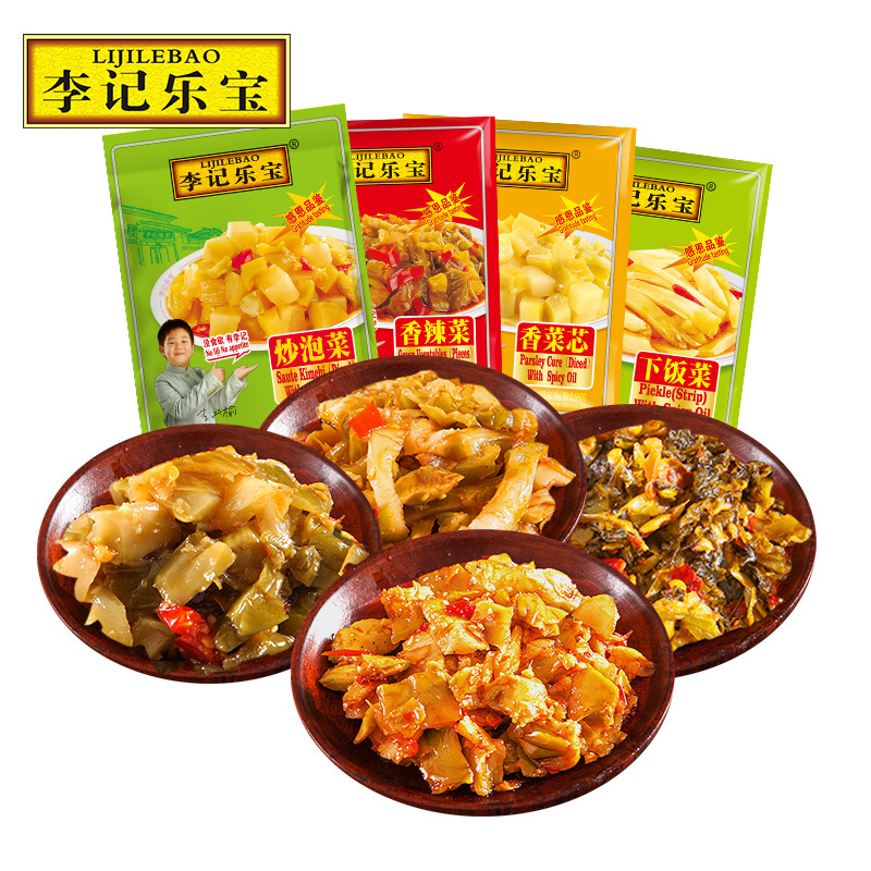 李记乐宝下饭菜18g四川微辣榨菜咸菜小袋开味小菜厂家发货