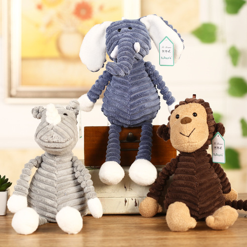 Manufacturer's best-selling new creative striped animal dolls, plush toys, claw machine dolls, wedding gifts