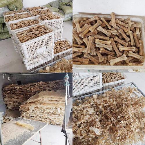 Factory direct selling cowhide bone-pressed dog teething dog chews pet snacks teething supplies pet toys