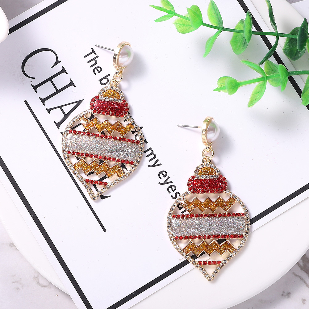 Explosive Alloy Diamond Earrings Frosted Sequin Earrings display picture 4