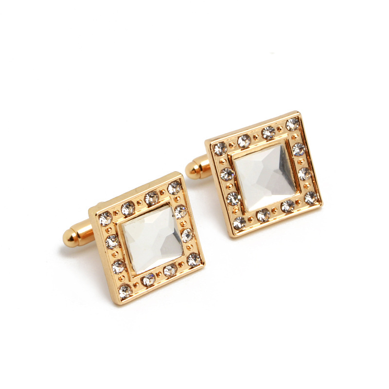 New Fashion Diamond Square Shirt Cufflinks Men's Suit Cufflinks_voghion.com