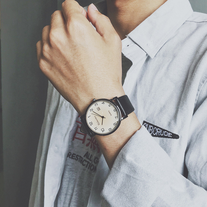 Orologio da ragazzo con quadrante digitale alla moda, studente di scuola media maschile, versione coreana, tendenza minimalista_voghion.com
