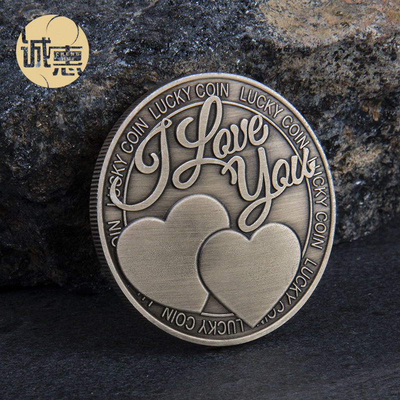 En stock al por mayor amor suerte moneda conmemorativa extranjera antigua medalla conmemorativa militar americano medalla conmemorativa