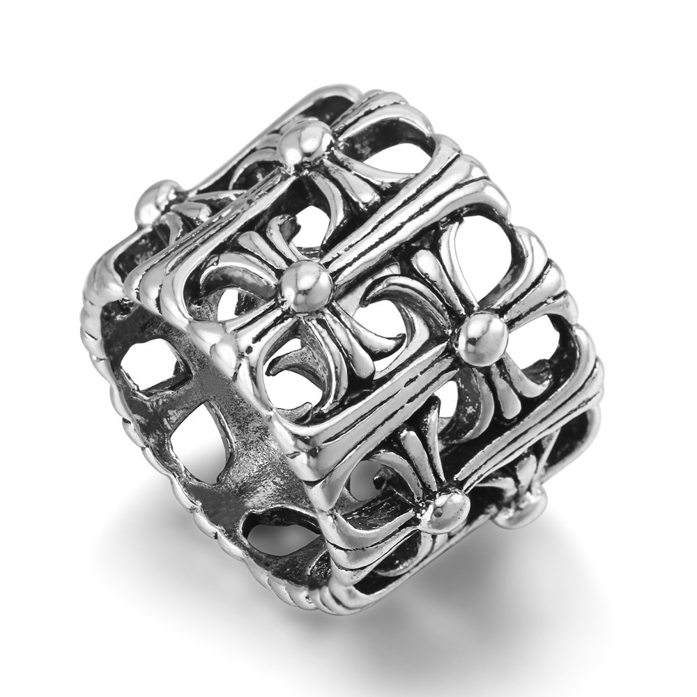 ebay Explosion models selling Europe and America Retro Hollow cross lady Ring personality Pinky Ring