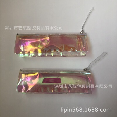 幻彩PVC化妆袋镭射PVC化妆包七彩红PVC洗漱包炫彩PVC拉链袋生产|ms