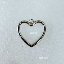 厂家直销 合金心形饰品挂件 diy吊坠桃心挂件 爱心五金配件