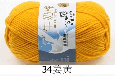 Пряжа Milk Cotton — моток 5-слойная средней крупности, 50 г, доступно 91 цвета