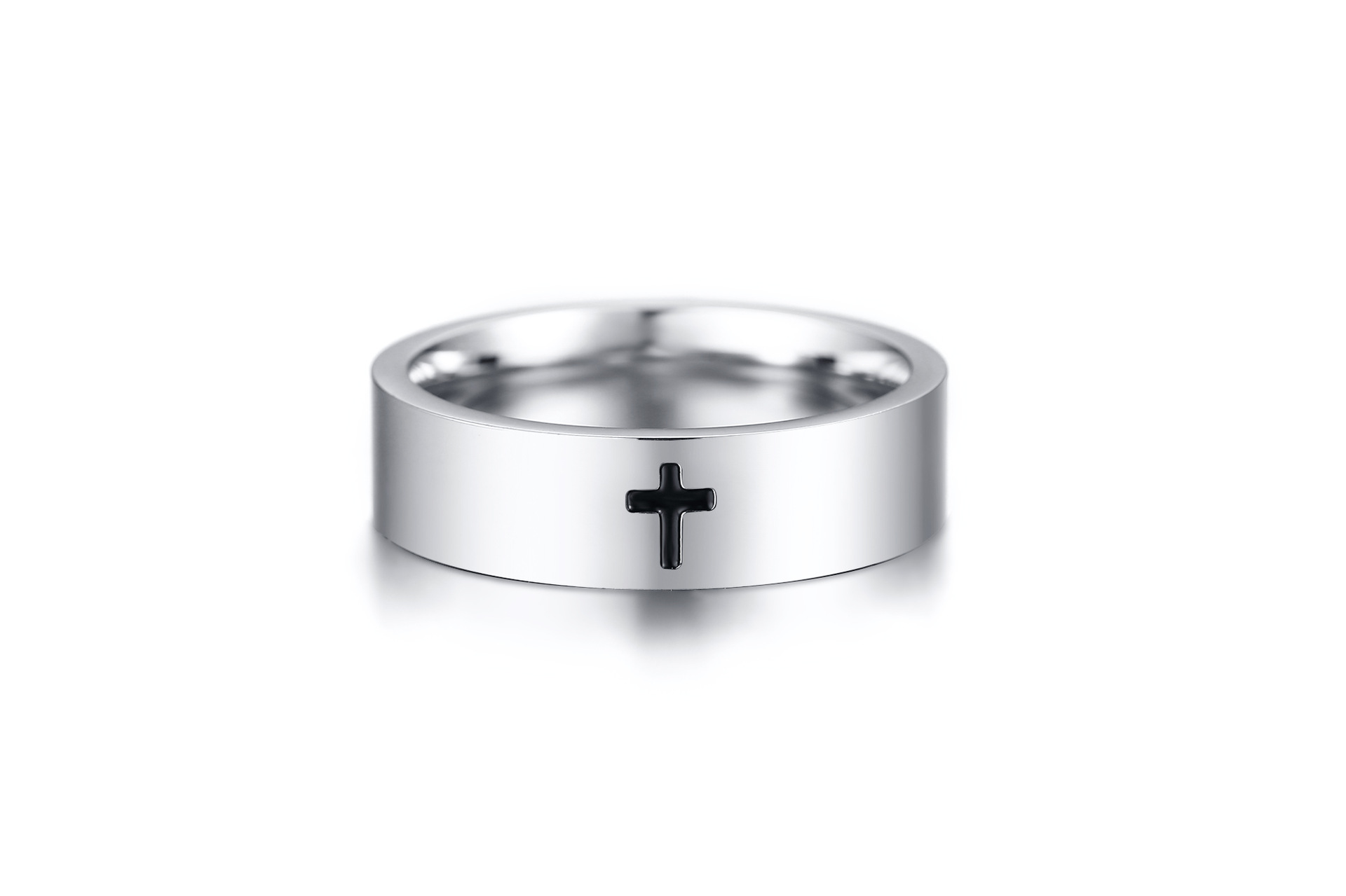 Simple Style Cross Stainless Steel Rings Plating Stainless Steel Rings
