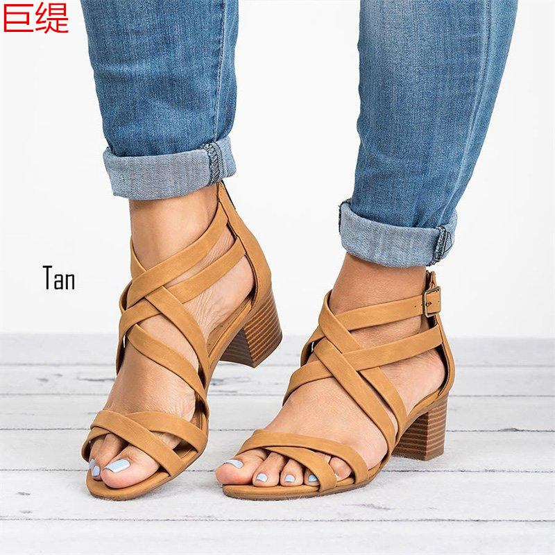 Women's Plus Size Cross Strap Sandals